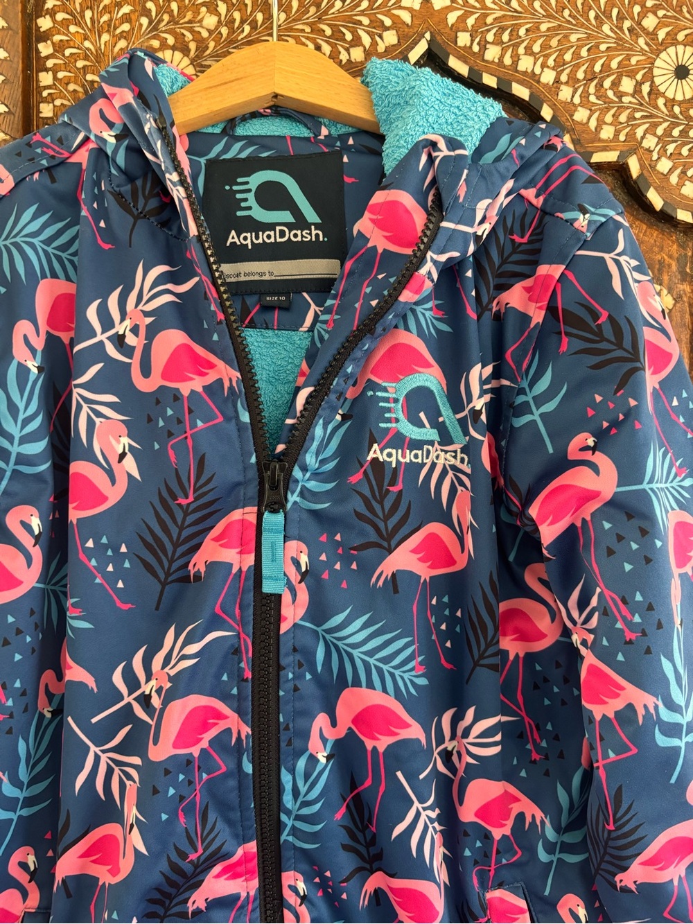 Aquadash Swim Parka in Flamingo and Blue - Picture 5 of 8